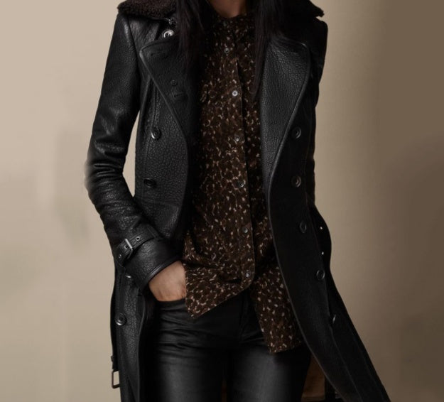 Veste croisée en similicuir slim européenne et américaine