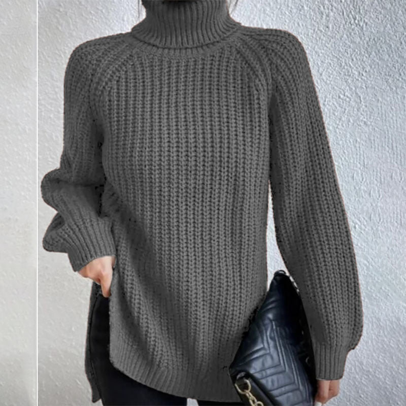 Pull en laine mode col haut pull épais