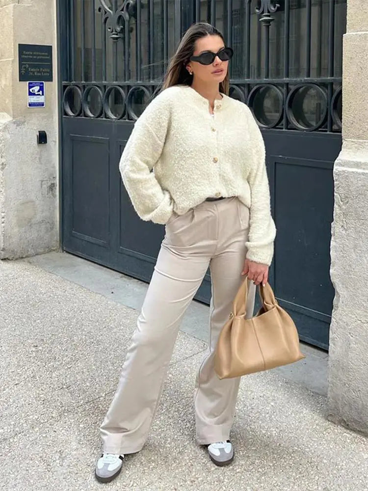 Cardigan en Tricot Solide