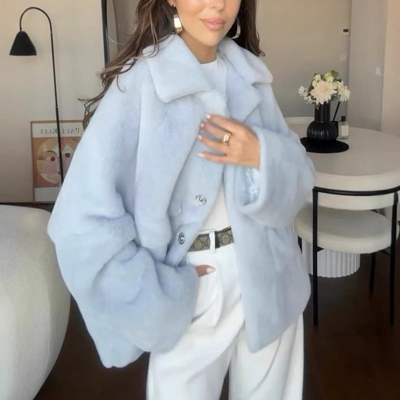 Manteau de mode ample en fourrure pour femmes