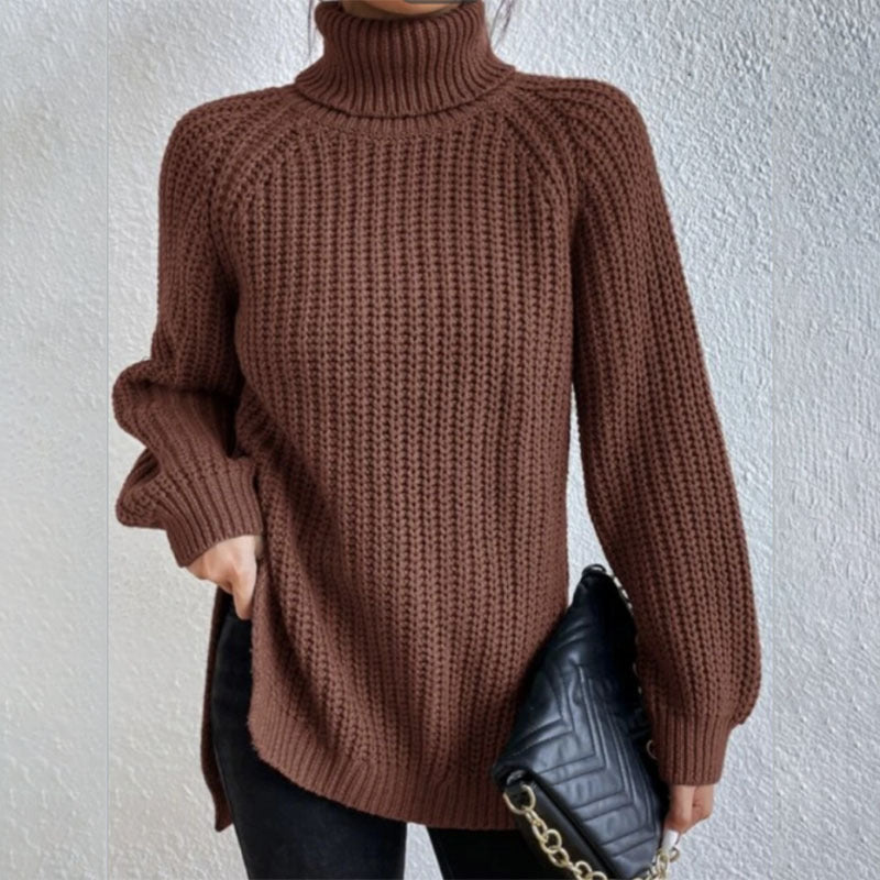 Pull en laine mode col haut pull épais