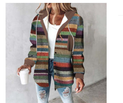 Veste en laine à carreaux pour femmes,