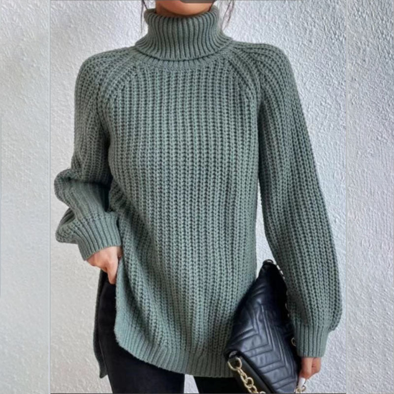 Pull en laine mode col haut pull épais
