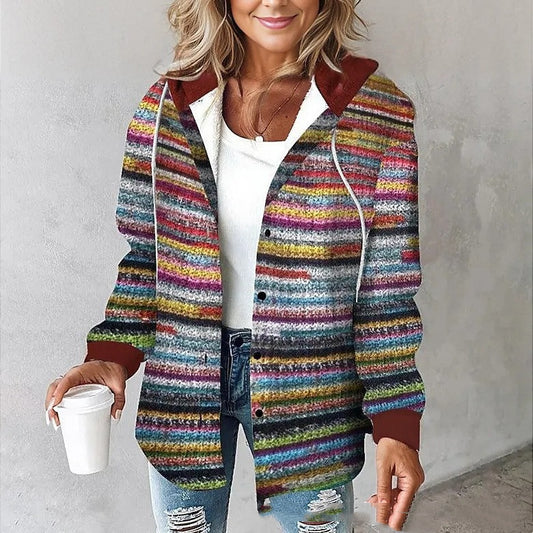 Veste en laine à carreaux pour femmes,