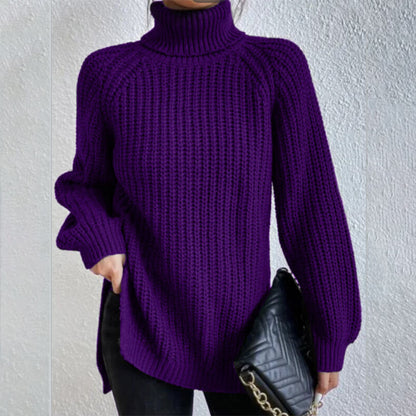 Pull en laine mode col haut pull épais