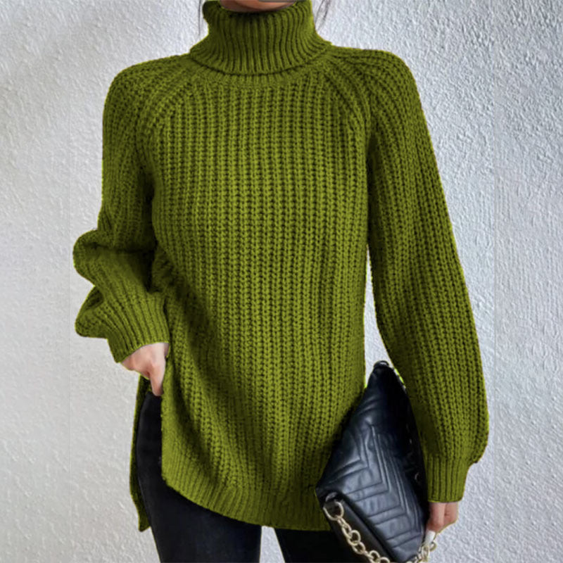 Pull en laine mode col haut pull épais