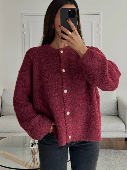 Cardigan en Tricot Solide