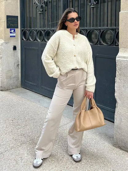 Cardigan en Tricot Solide