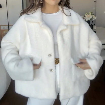 Manteau de mode ample en fourrure pour femmes