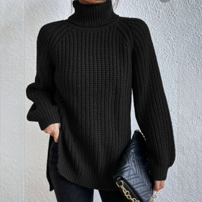 Pull en laine mode col haut pull épais