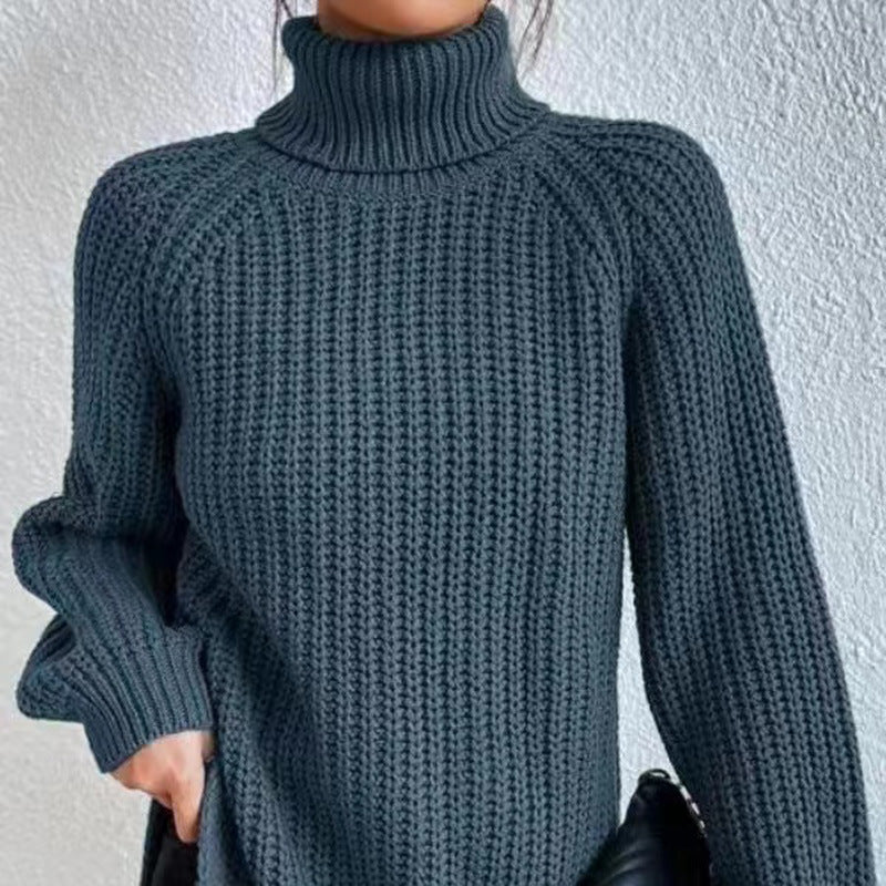 Pull en laine mode col haut pull épais