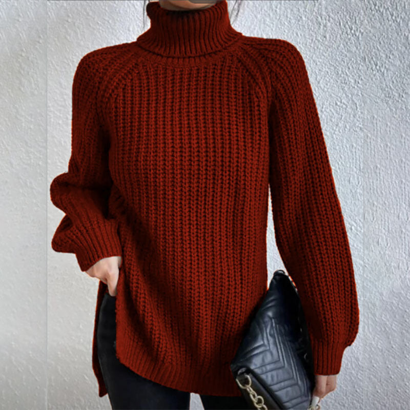 Pull en laine mode col haut pull épais