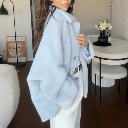 Manteau de mode ample en fourrure pour femmes