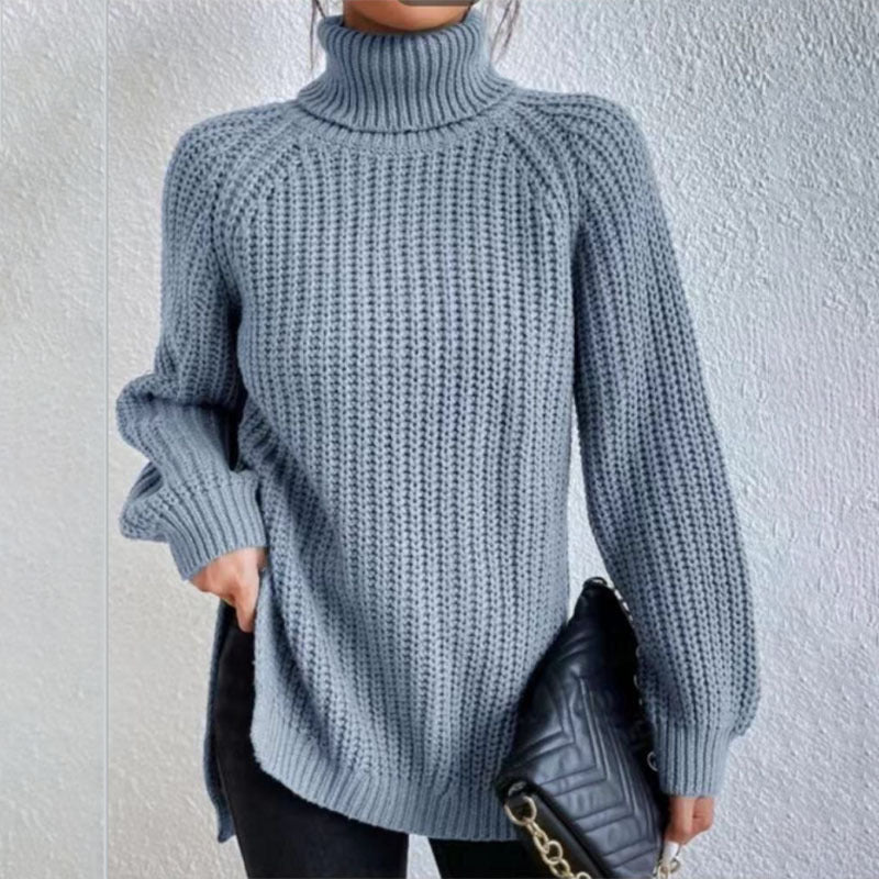 Pull en laine mode col haut pull épais