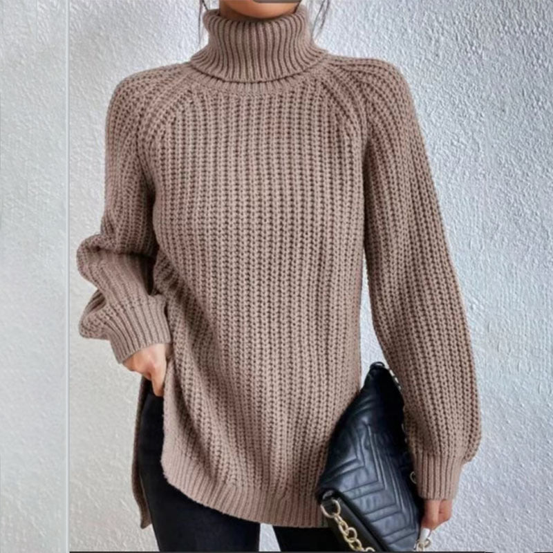Pull en laine mode col haut pull épais