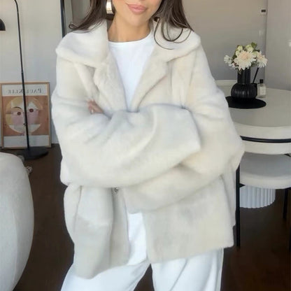 Manteau de mode ample en fourrure pour femmes
